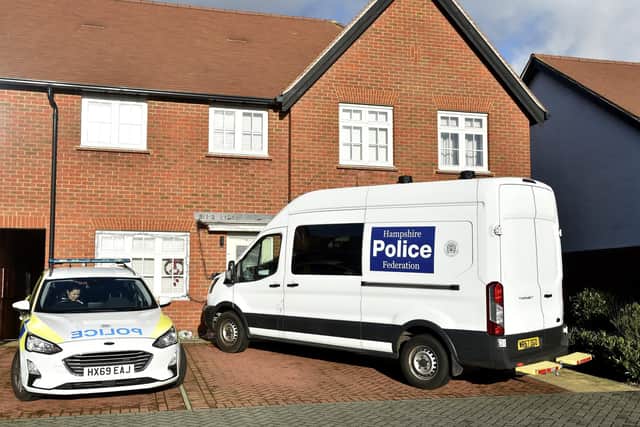 Police arrested a man following the discovery of a women's body in Nevinson Way, Waterlooville, on Thursday, December 28, 2023.

Picture: Sarah Standing