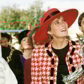 The Princess of Wales looks up at residents at Buckingham Green, Buckland, Portsmouth as their roar welcomes her, as she tours parts of Portsmouth after receiving the Honorary Freedom of the City on 16th October 1992