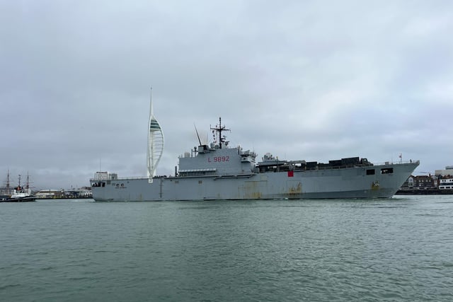 The IS San Giorgio leaving Portsmouth on February 17, 2024. Picture: Joan West