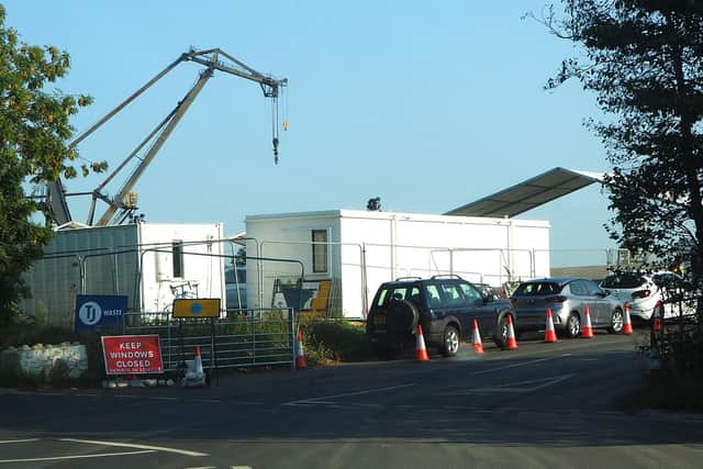 Covid-19 drive-through testing site at Tipner, Portsmouth, on September 14. Picture: Habibur Rahman