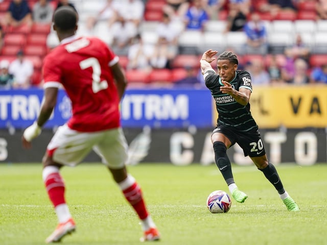 Pompey's Sammy Silvera on the charge against Charlton. Picture: Jason Brown/ProSportsImages