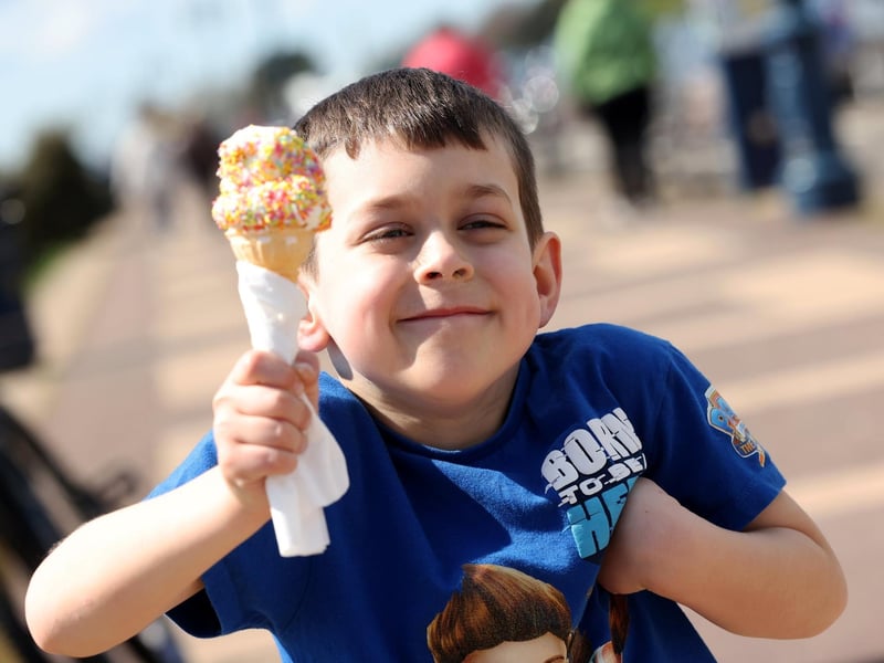Jacob, 7, with ice cream