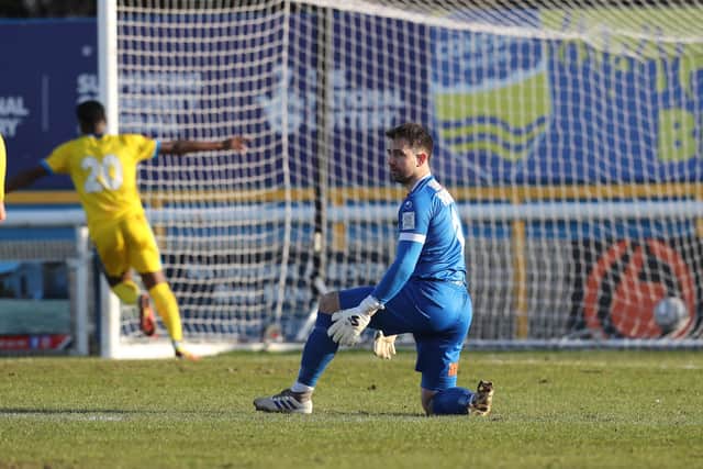 Goalkeeper Ross Worner was guilty of an error in the build-up to Concord's opener Picture: Dave Haines