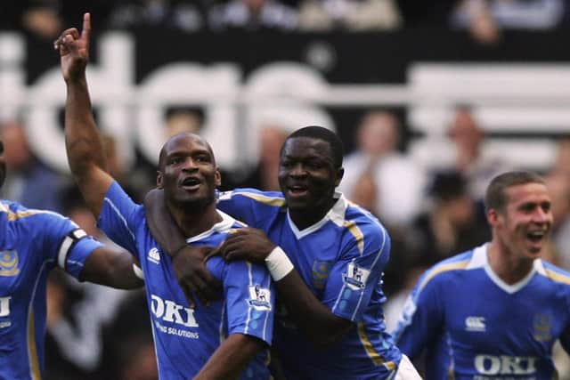 Noe Pamarot, left, had two spells with Pompey