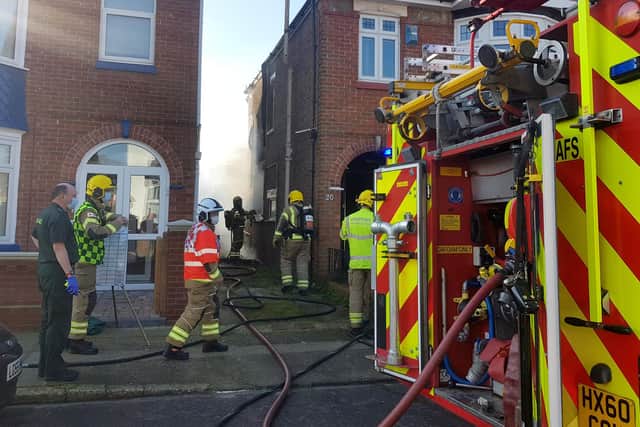 The fire in Torrington Road, North End on March 1. Picture: Steve Lewis