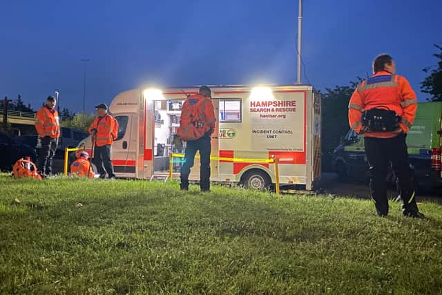 Hampshire Search and Rescue teams pictured in Hilsea as they hunting for a missing man around the Hilsea Lines. Photo: Tom Cotterill