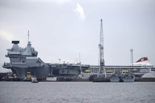 Problems have been reported with the portside shaft on HMS Prince of Wales. Picture: Lisa Ferguson.