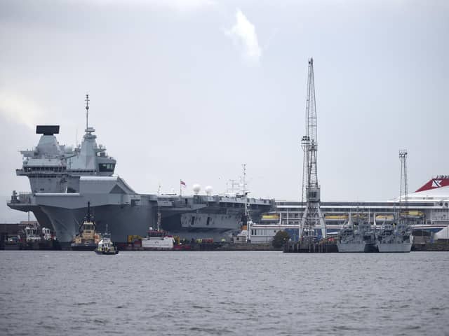 Problems have been reported with the portside shaft on HMS Prince of Wales. Picture: Lisa Ferguson.