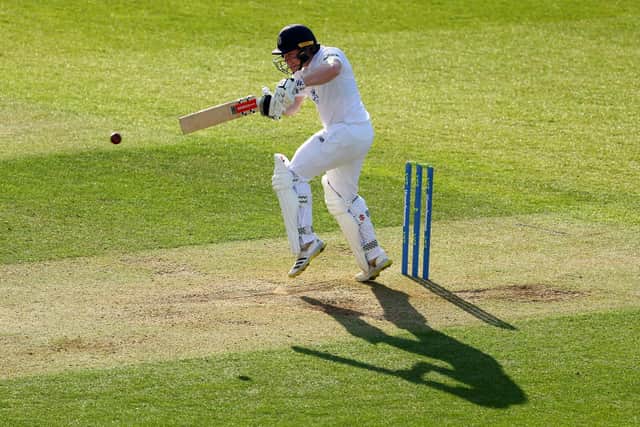 Ben Brown on his way to 49 for Hampshire. Photo by Clive Rose/Getty Images.
