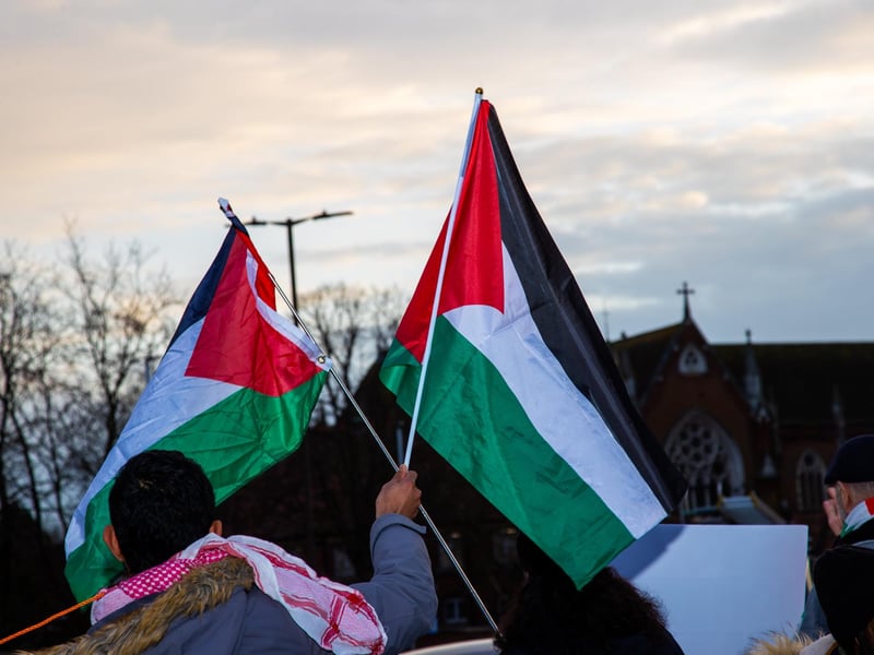 Demonstrators outside Unicorn Gate
Photos by Alex Shute