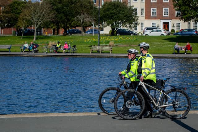 Police presence at Canoe Lake Southsea. Picture: Habibur Rahman