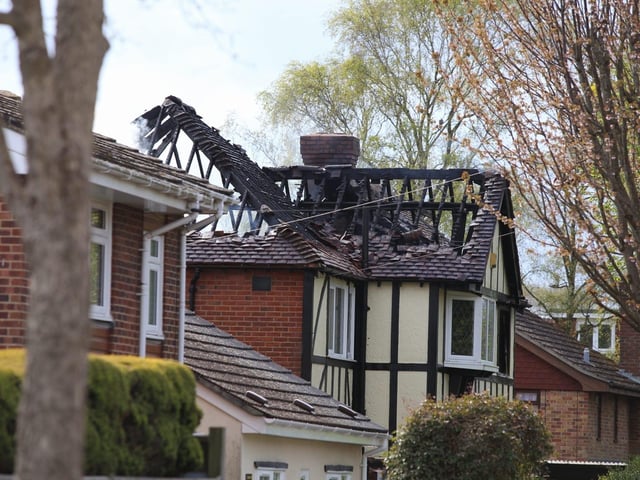 Emergency services at the scene of a 'large' house fire in Sea View Road, Drayton. Picture: Habibur Rahman
