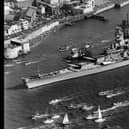 USS IOWA arrives in Portsmouth in 1986. In the summer of 1986 the battleship USS Iowa arrives in Portsmouth to to tumultuous welcome. Picture: Doug Barlow collection.
