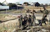 Unknown Argentine soldiers in Port Stanley 1982. Picture: The Royal Marines Museum, Southsea, PO4 9PX