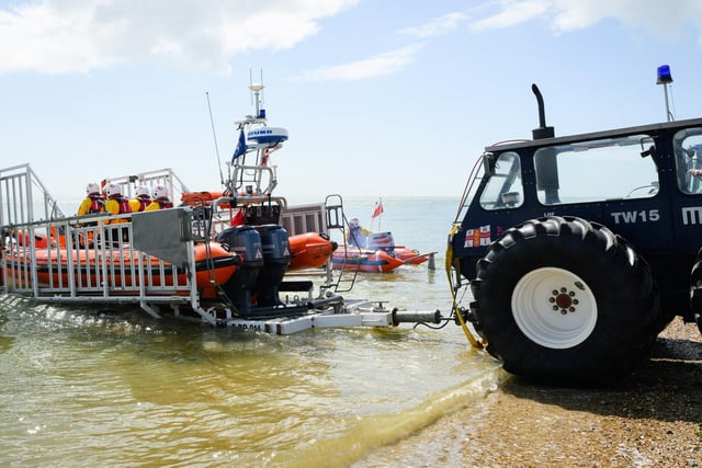Pictured is: The Lifeboats are launched.Picture: Keith Woodland