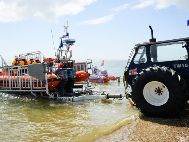 Pictured is: The Lifeboats are launched.Picture: Keith Woodland