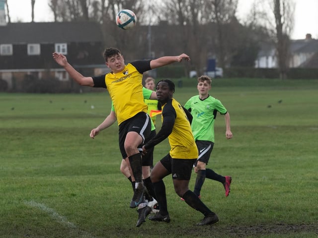Bedhampton Village A (green) v Fratton Trades Reserves. Picture by Keith Woodland