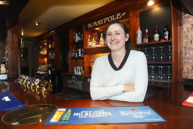 The Maypole pub in Havant Road, Hayling Island, welcomes new landlady Katie Haley-Roebuck, 24, who opened the pub doors on Thursday, April 7.
Picture: Sarah Standing (070422-723)