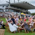 Ladies Day at Qatar Goodwood Festival, Goodwood on 29th July 2021
Pictured:  Friends from Portchester enjoying a grand day out.
Picture: Habibur Rahman