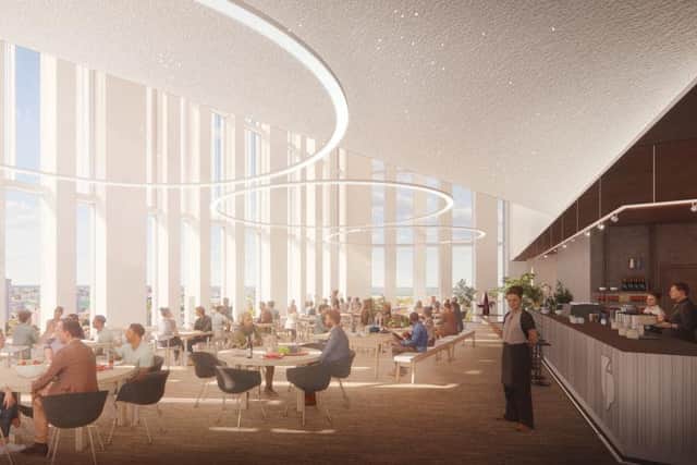 The rooftop restaurant in the new university building which will be open to the public and have stunning views of Portsmouth's skyline. Photo: University of Portsmouth