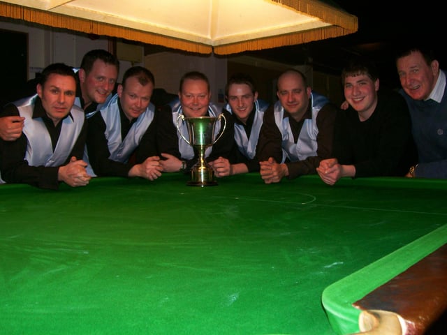 Portsmouth winners of the 2010 Copnor Cup. From left: John Sproates, Jon Challacombe, Matt Paffett, Jamie Farrow, Tom Sproates, Lee Newman, Tom Carson and Greg Carson