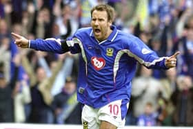 Paul Merson skippered Pompey to the First Division title in 2002-03. Picture: Steve Reid