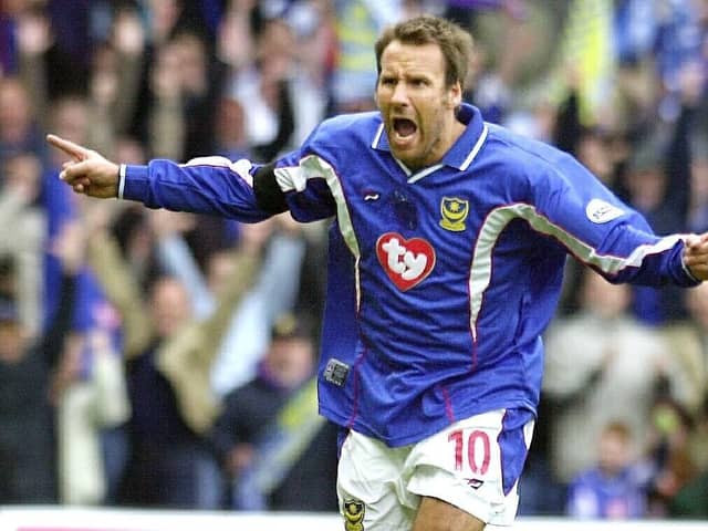 Paul Merson skippered Pompey to the First Division title in 2002-03. Picture: Steve Reid