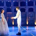 Annalise Bradbury (Cinderella) and Dominic Lacey (The Prince) in Chichester Festival Youth Theatre's Cinderella. Photo by Manuel Harlan
