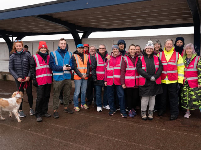 The Southsea parkrun volunteers brave the wet weather. Picture: Keith Woodland (010421-3)