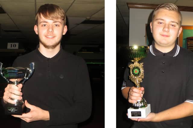 Jamie Wilson, left, won the Cuestars Gold title while Samuel Laxton, right, was fourth overall.