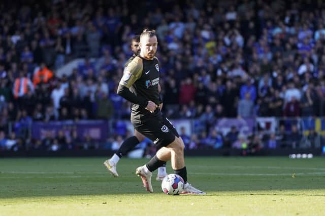 Ryan Tunnicliffe made a surprise appearance from Pompey's bench in Saturday's 3-2 defeat at Ipswich. Picture: Jason Brown/ProSportsImages