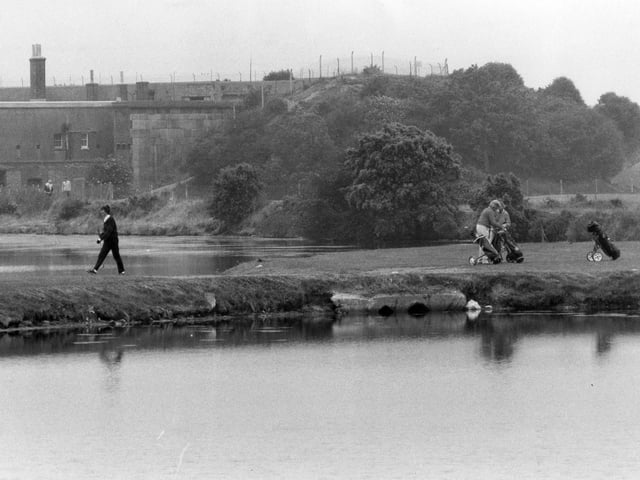 Stokes Bay Golf Club which runs along the seafront, 1990. The News PP5223