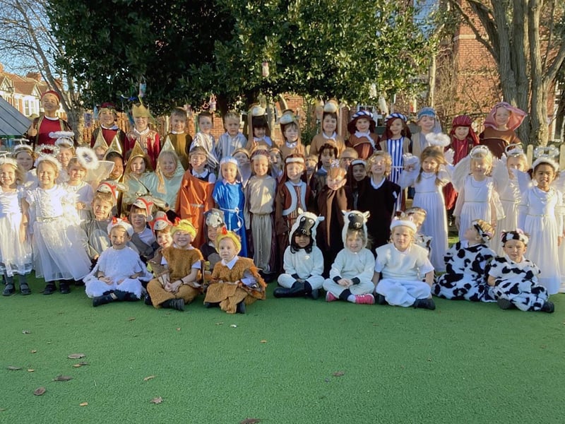 The Year R's who performed in Wimborne Primary School's nativity this year