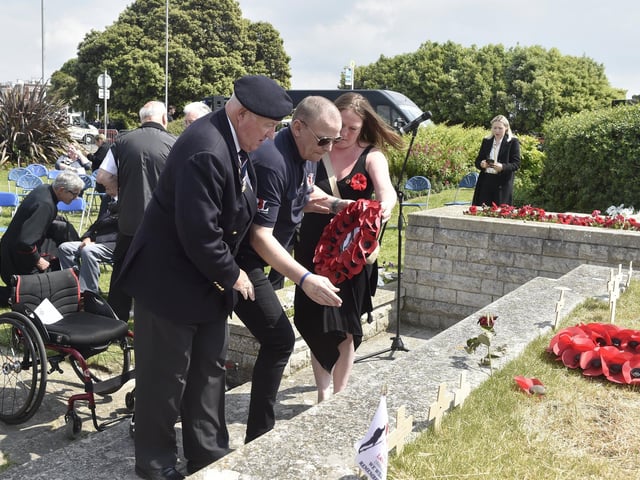 The annual D-Day memorial service took place at the D Day Stone near Canoe Lake, Southsea, on Thursday, June 6, 2024, to commemorate 80 years. Picture: Sarah Standing (060624-4044)