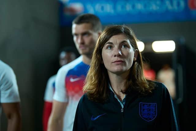 Jodie Whittaker as Dr Pippa Grange in the new BBC drama Dear England (Picture: BBC/Left Bank)