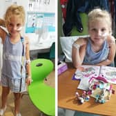 A fundraiser has been set up for Sophie Fairall, 9, who has been diagnosed with a rare soft tissue cancer. Pictured: Sophie in hospital