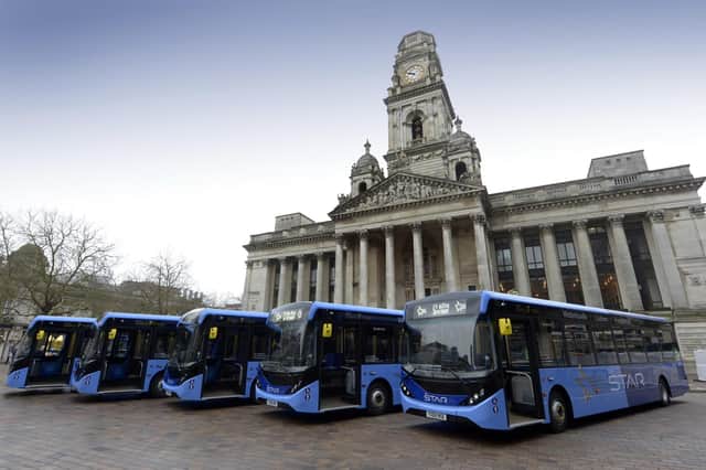 New First Portsmouth 'Star Fleet' of buses pictured at Guildhall Square, Portsmouth last year. Picture: Ross Lucas-Young
