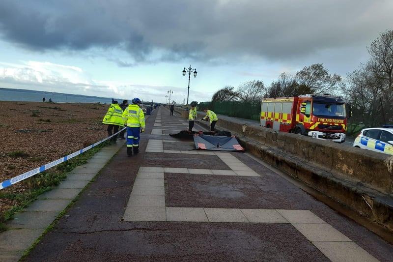 A body was found on the seafront this morning, with emergency services called to the scene.