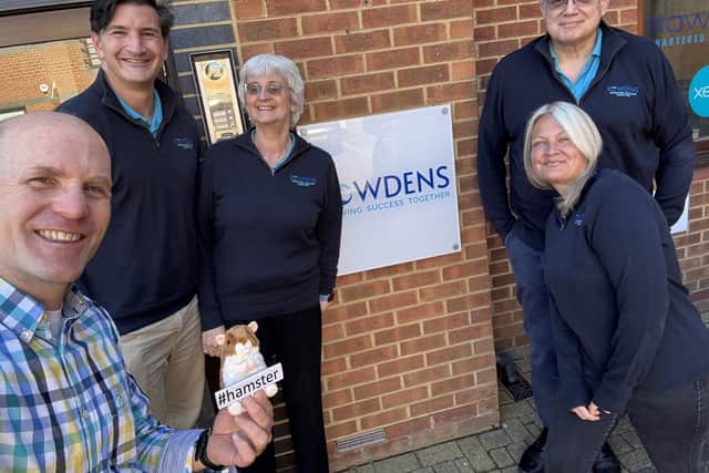 L-R: Nikolai Naylor with Rowdens team members Handre Joubert, Penny Rowden, Jonathan Rowden and Mikayla Holloway