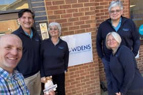 L-R: Nikolai Naylor with Rowdens team members Handre Joubert, Penny Rowden, Jonathan Rowden and Mikayla Holloway