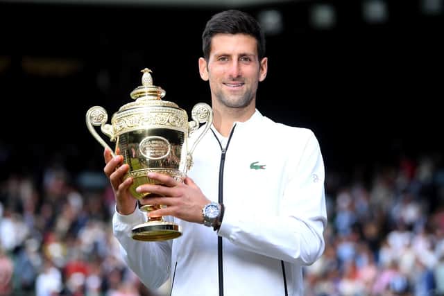 Novak Djokovic will be aiming to retain his Wimbledon singles title in 20201. Picture: Laurence Griffiths/Pool/PA Wire.