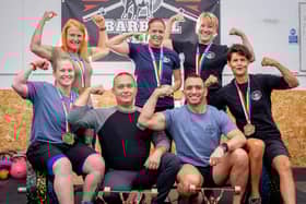 Hampshire Barbell Club members who competed in the European Championships in Poland. Back (from left) Cleo Bellenis, Jo Gilham, Sara Wallace. Front: Lou Herron, Przemek Borak (coach), Roly Brading and Jo MacManus. Picture by Habibur Rahman