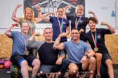 Hampshire Barbell Club members who competed in the European Championships in Poland. Back (from left) Cleo Bellenis, Jo Gilham, Sara Wallace. Front: Lou Herron, Przemek Borak (coach), Roly Brading and Jo MacManus. Picture by Habibur Rahman