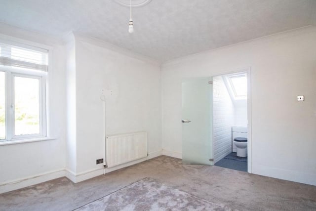 The listing says: "Accommodation boasting lounge with separate dining room and log burning stove, kitchen / breakfast room, ground floor bathroom, ensuite to master bedroom, driveway and southerly aspect rear garden."