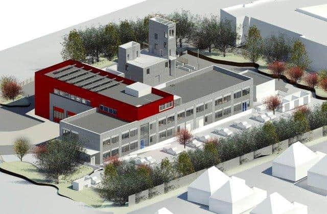 An artist's impression of what the new fire station in Cosham will look like 
November 2021