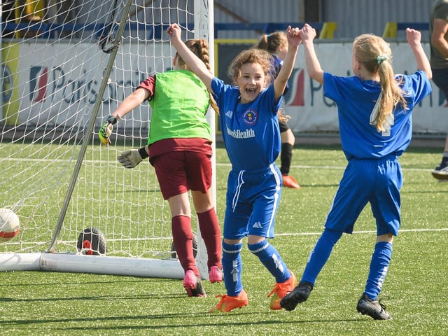 Worthy Youth celebrate scoring against Atalanta Sports. Picture: Keith Woodland (030621-89)