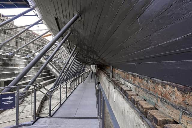 The recently-opened walkways underneath the ship
Picture: National Museum of the Royal Navy