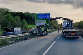The A3 southbound is closed Picture: Hampshire Roads Policing Unit/ @HantsPolRoads