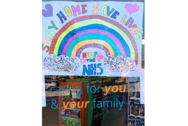 The sign in the window of Rowlands Pharmacy in Portchester.