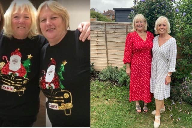 Left image from left to right: Linda Rees and Nancy Walker. Right image from left to right: Nancy Walker and Linda Rees